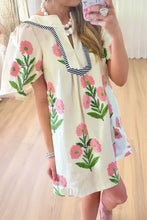 Floral Print Flutter Sleeve Summer Mini Dress Woman Casual Dress