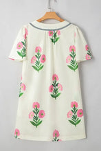 Floral Print Flutter Sleeve Summer Mini Dress Woman Casual Dress