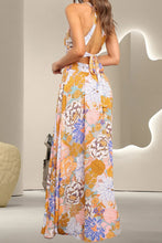 Floral Print Halter Maxi Dress in Viscose