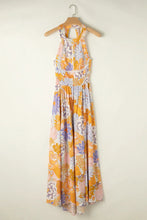 Floral Print Halter Maxi Dress in Viscose