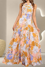 Floral Print Halter Maxi Dress in Viscose Floral