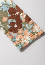 Floral print long sleeve mesh top in basic style with patterned fabric hues