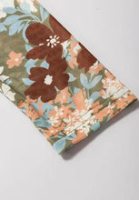 Floral print long sleeve mesh top in basic style with patterned fabric hues