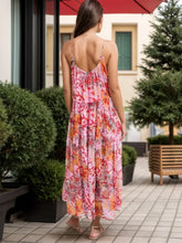 Floral Print Maxi Dress in Polyester with Lining