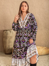 Floral Print Plus Size Maxi Dress Sleeve Length Viscose