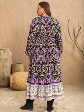 Floral Print Plus Size Maxi Dress Sleeve Length Viscose