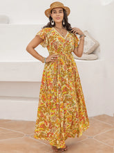 Floral Print Maxi Dress with Straw Hat