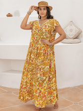 Floral Print Maxi Dress with Straw Hat