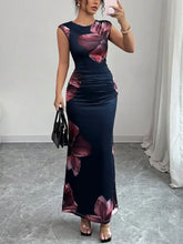 Sleeveless Floral Print Maxi Dress for Women Casual Dresses