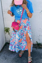 Floral Print Maxi Skirt with Slit for Women