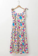 Floral Print Maxi Sundress in Polyester Maxi Dresses