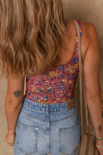 Floral Print Mesh Bodysuit in Stretchy Polyester Blend