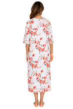 Floral Print Midi Nightgown with Pockets and Knee Length Design