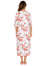 Floral Print Midi Nightgown with Pockets and Knee Length Design Sleep Dresses