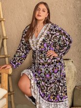 Floral Print Plus Size Maxi Dress Sleeve Length Viscose Maxi Dresses