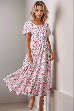 Floral Print Polyester Maxi Midi Dress