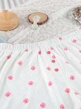 White pajama pants with pink floral patterns in Floral Print lounge set