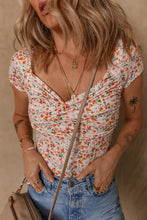 Floral Print Short Sleeve Bodysuit for Women