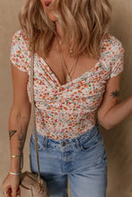 Floral Print Short Sleeve Bodysuit for Women Woman Bodysuits