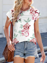 Floral Print Short Sleeve Women's Top Blush Pink