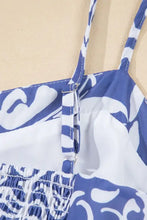 Floral Print Spaghetti Strap High Waist Dress Casual Dresses