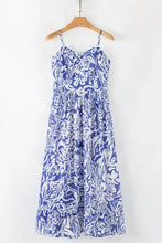 Floral Print Spaghetti Strap High Waist Dress Casual Dresses