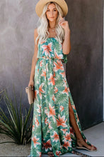 Floral Print Strapless Maxi Dress Floral
