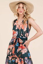 Floral Print Tie Waist Maxi Dress Sleeveless Summer Casual Casual Dresses