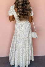 Floral Print Tiered Maxi Dress in Polyester
