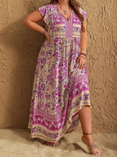Floral Print Viscose Maxi Dress with Tied and Ruched Details