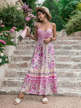 Floral Print Viscose Maxi Dress with Tassel Detailing Maxi Dresses