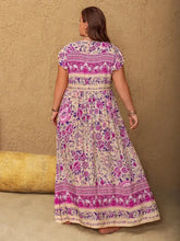 Floral Print Viscose Maxi Dress with Tied and Ruched Details Maxi Dresses