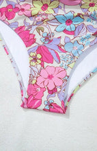 Floral Ruffled One Piece Swimsuit with Removable Padding Swimwear