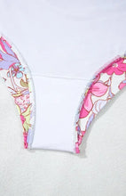 Floral Ruffled One Piece Swimsuit with Removable Padding Swimwear