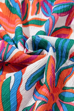 Floral ruffled strap V neck maxi dress with tropical leaf print