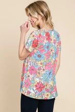 Bombom floral short sleeve top in comfortable fabric