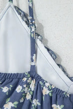 Floral Spaghetti Strap Frilled V Neck Tiered Midi Dress Woman Casual Dress