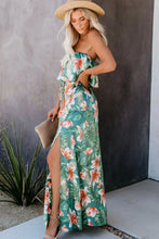 Floral Print Strapless Maxi Dress