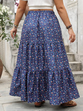 Floral Tiered Maxi Skirt with Lace Detail