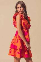 Floral V Neck Layered Dress with Elasticized Waist