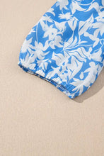 Floral V Neck Puff Short Sleeve Flowy Dress Woman Casual Dress