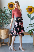 Floral Wrap Ruffle Midi Skirt for Women