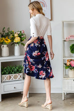 Floral Wrap Ruffle Skirt with Elegant Midi Length and Feminine Detail