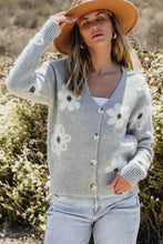 Flower Button Up Long Sleeve Cardigan Woman Outerwear