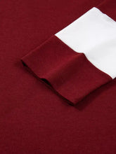Maroon and white flower patched round neck long sleeve top with ribbed cuff machine wash cold recommended