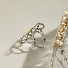 Flower Ring Silver and 18k Gold-Plated Stainless Steel Jewelry