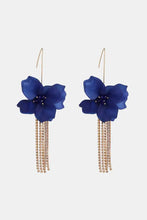 Flower Shape Acrylic Dangle Earrings Royal Blue One Size Earrings