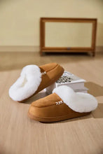 Fluff Trim Round Toe Flat Slippers Woman Slippers