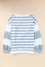 Football Striped Round Neck Long Sleeve Sweatshirt Woman Sweatshirts
