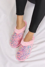 Forever Link Sequin pink fluffy plush round toe slippers